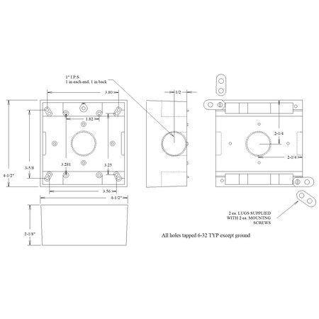 Mulberry Electrical Box, 30.5 cu in, Outlet Box Type, 2 Gangs, Aluminum 30267Z